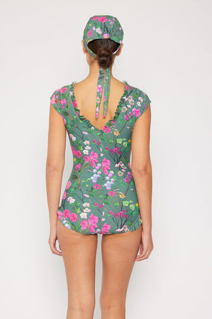 Marina West Swim Bring Me Flowers V-Neck One Piece Swimsuit In Sage Carauana Store