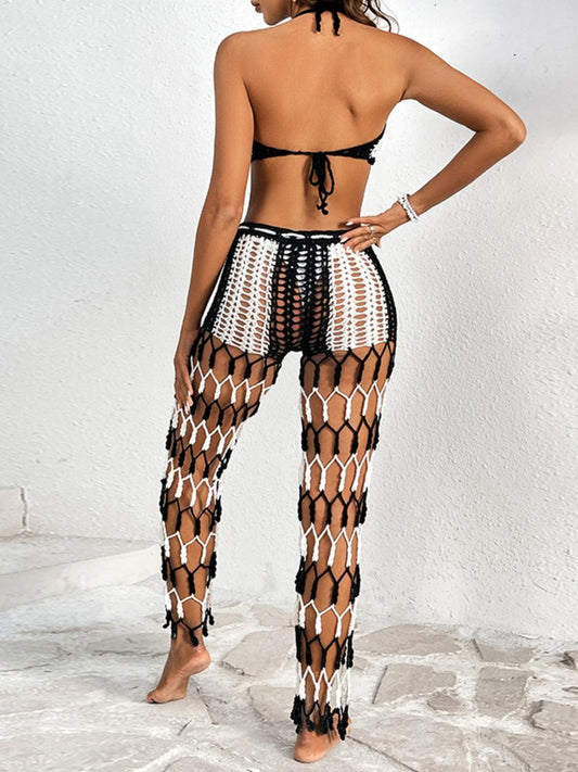 Cutout Halter Neck Top and Pants Two-Piece Swim Set Carauana Store