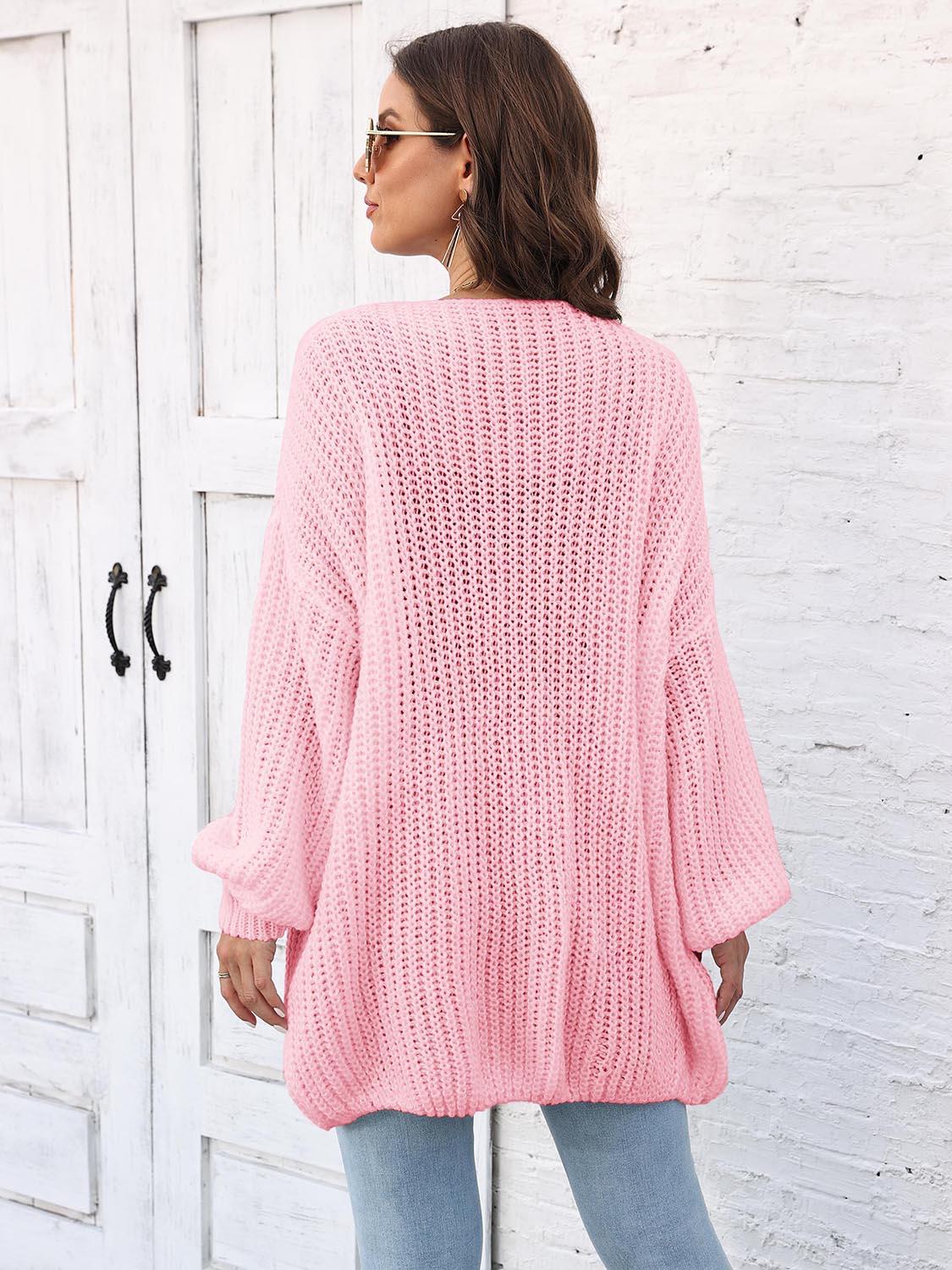 Open Front Dropped Shoulder Longline Cardigan Carauana Store