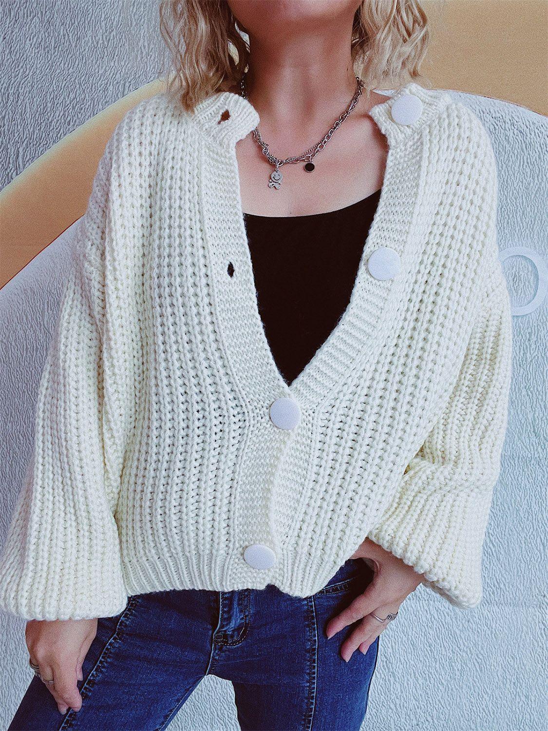 Button Up Long Sleeve Cardigan Carauana Store