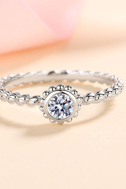 Moissanite Rhodium-Plated Ring Carauana Store