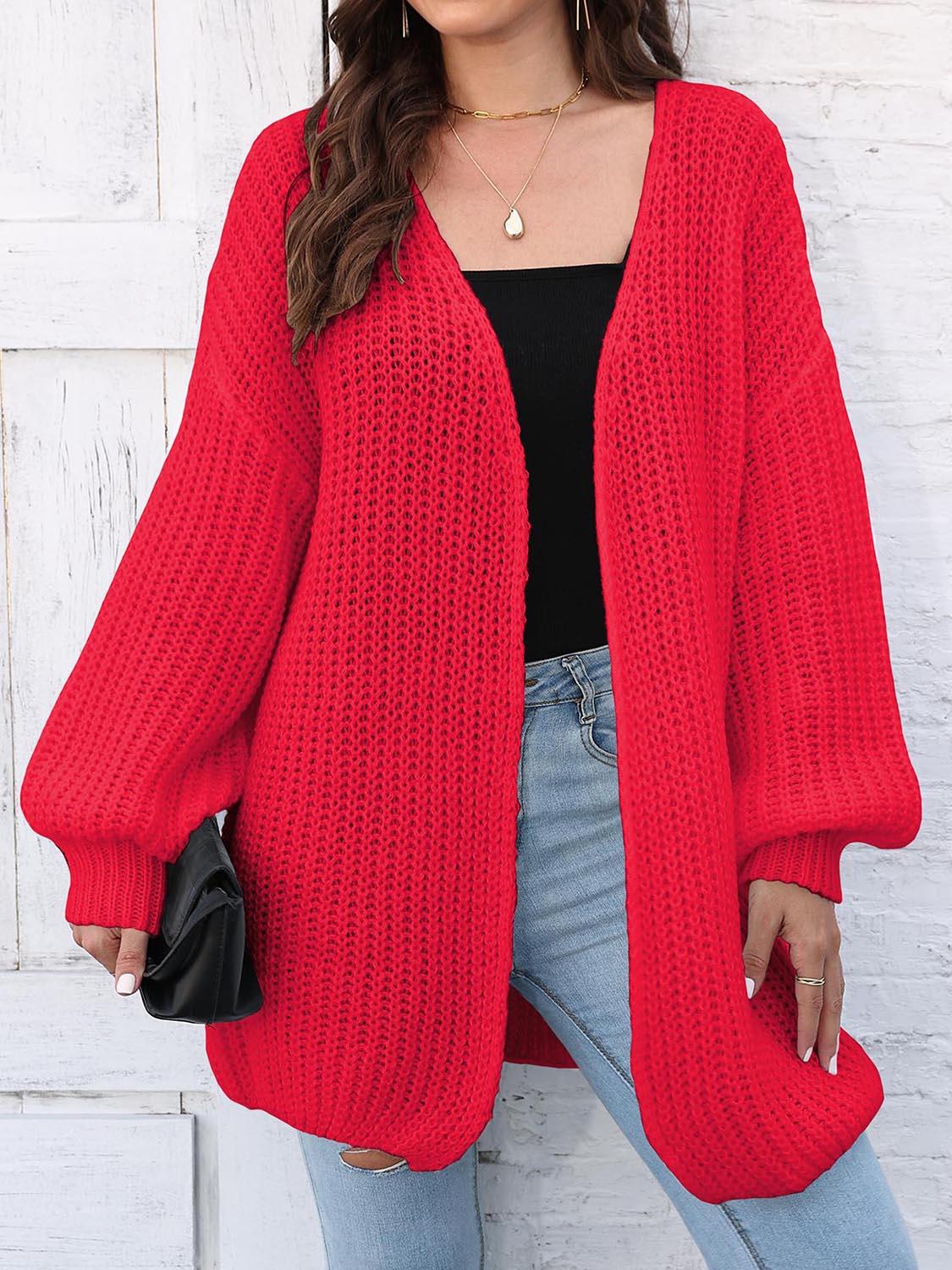 Open Front Dropped Shoulder Longline Cardigan Carauana Store