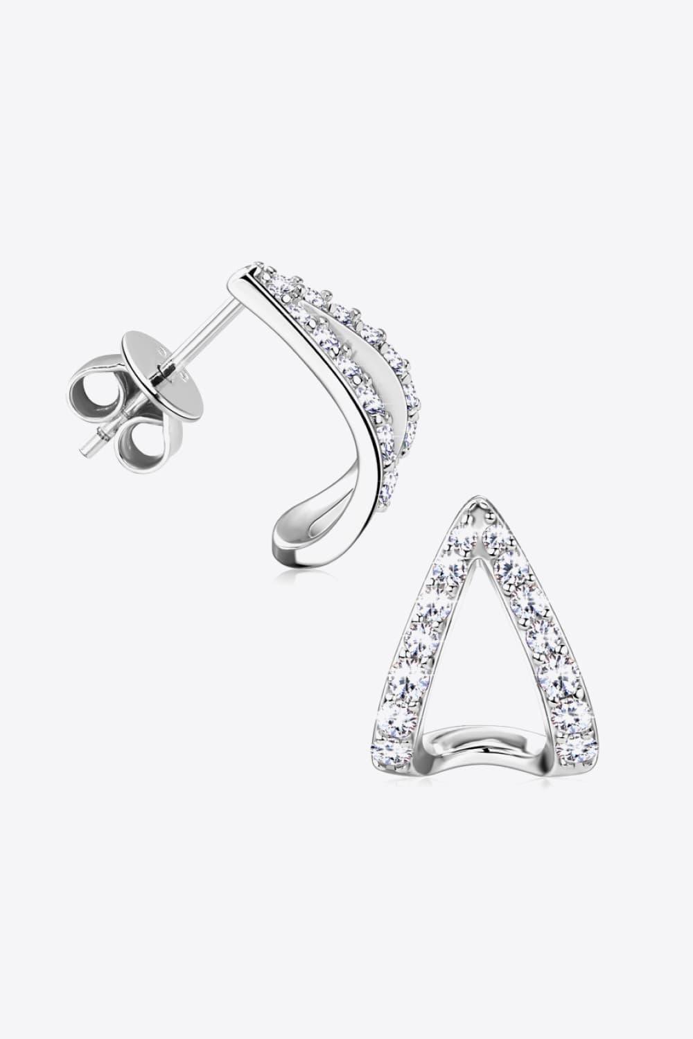 Moissanite Minimalist 925 Sterling Silver Earrings Carauana Store