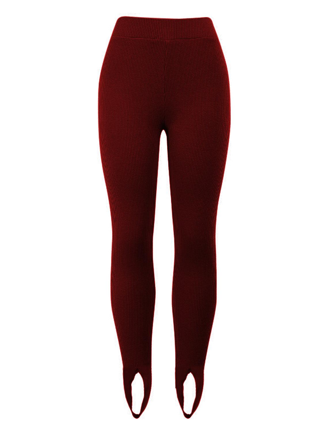 Ribbed Mid Waist Leggings Carauana Store