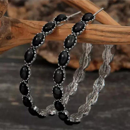 Artificial Turquoise C-Hoop Earrings Carauana Store