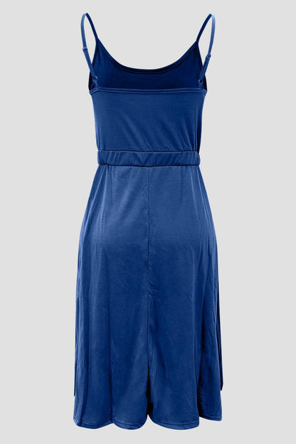 Decorative Button Spaghetti Strap Dress Carauana Store