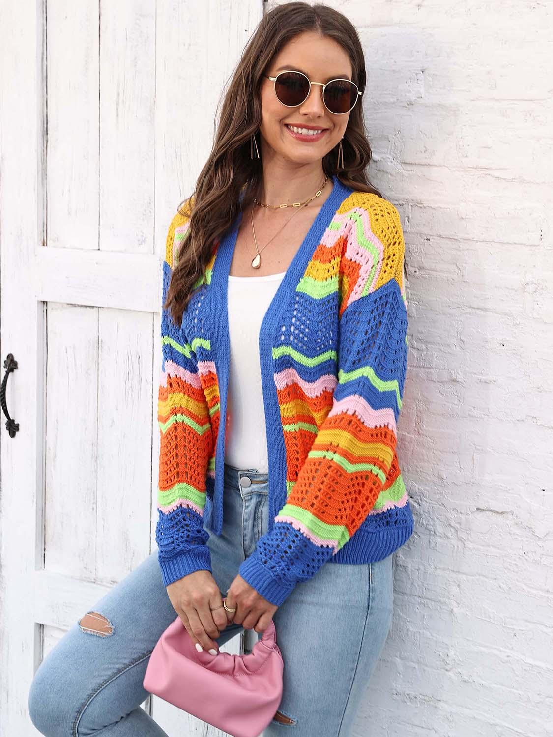 Open Front Openwork Cardigan Carauana Store