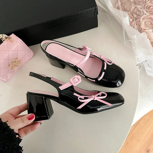 Round Toe Block Heels Loafers