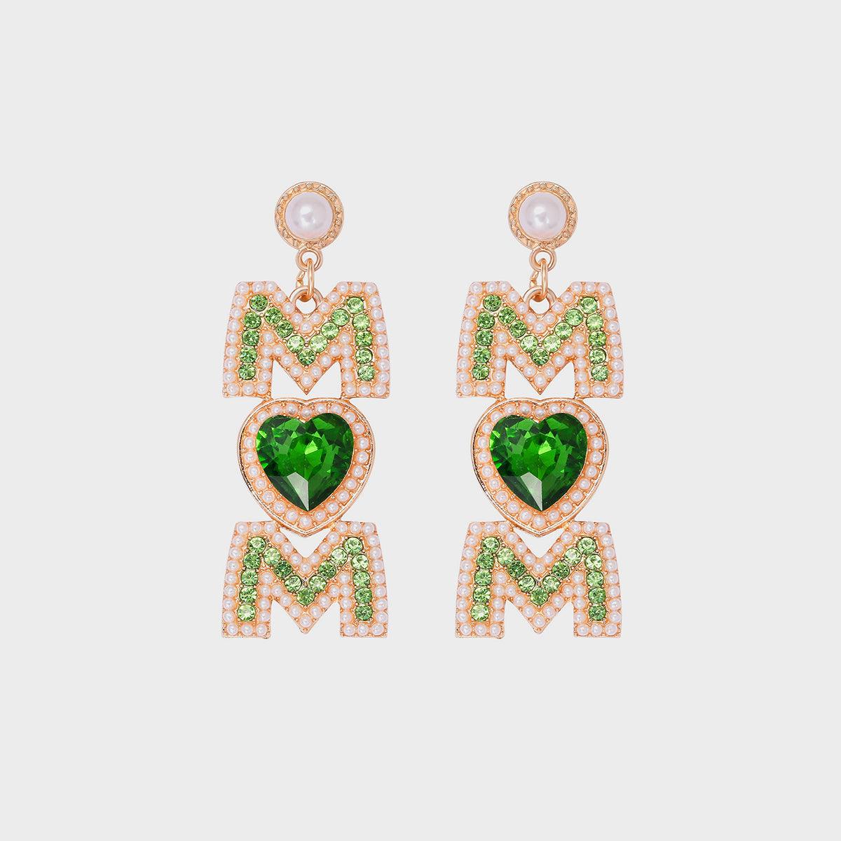 MOM Pearl Rhinestone Alloy Earrings Carauana Store