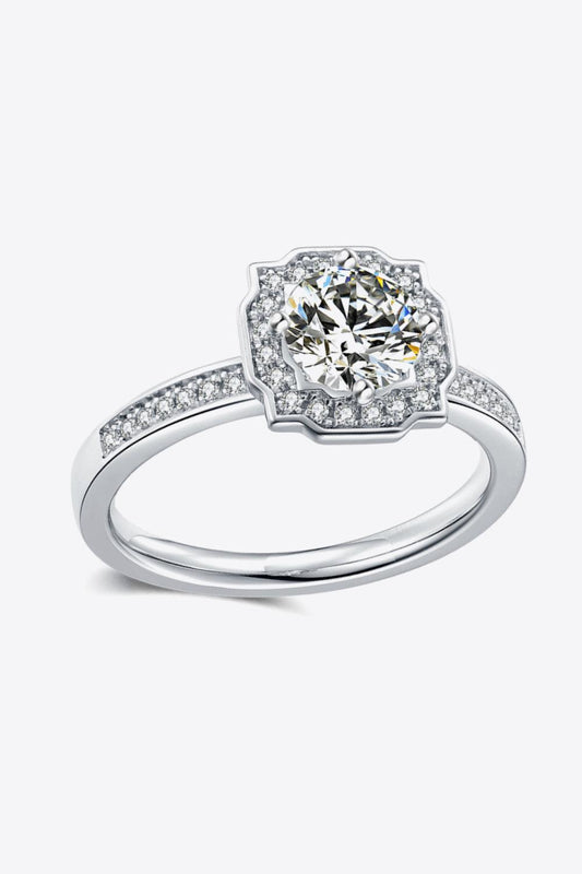 1 Carat Moissanite Platinum-Plated Ring Carauana Store