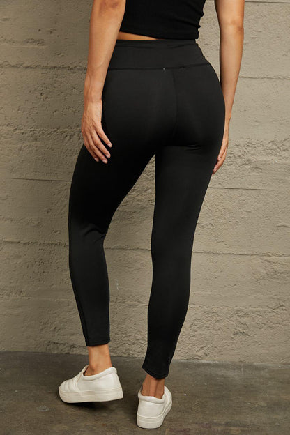 Double Take Wide Waistband Distressed Slim Fit Leggings Carauana Store