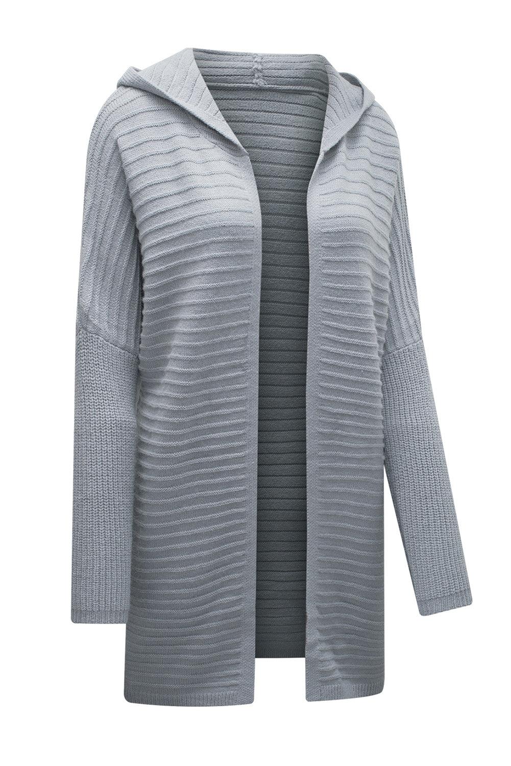 Open Front Longline Hooded Cardigan Carauana Store