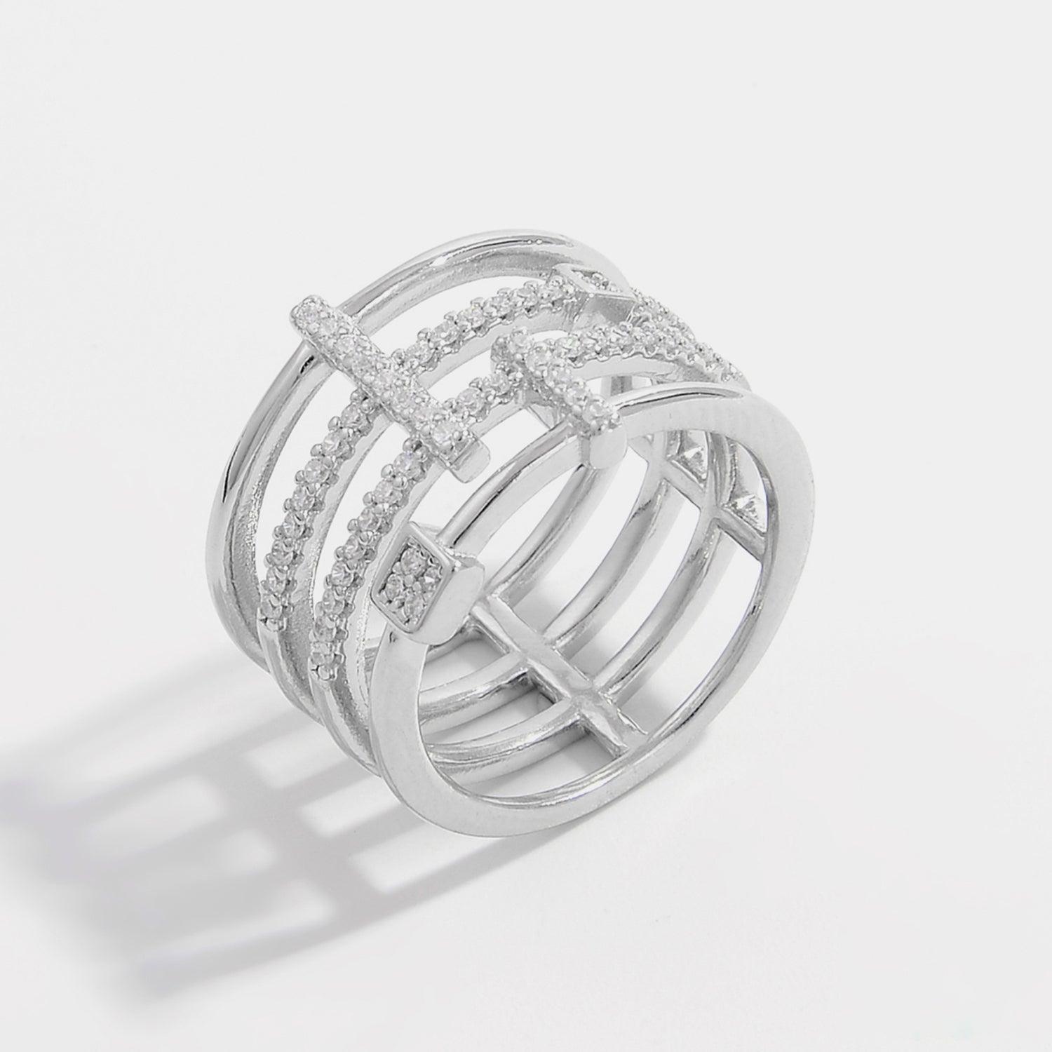 925 Sterling Silver Inlaid Zircon Ring Carauana Store