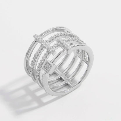 925 Sterling Silver Inlaid Zircon Ring Carauana Store