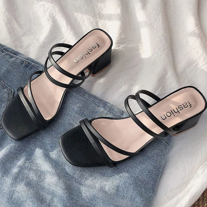 Open Toe Block Heels Sandals Carauana Store