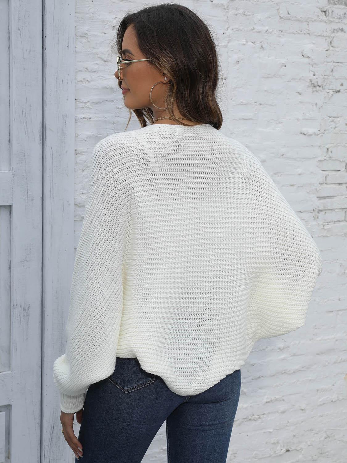 Bat Sleeve Open Front Short Cardigan Carauana Store
