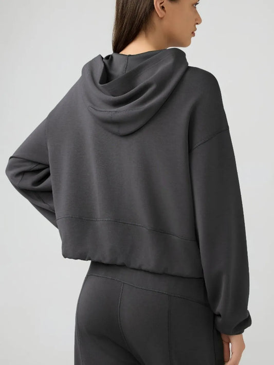 Millennia Zip Up Dropped Shouder Active Hooded Carauana Store