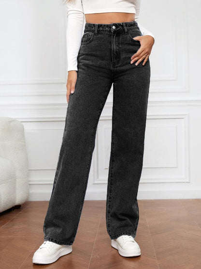 High Waist Straight Jeans Carauana Store