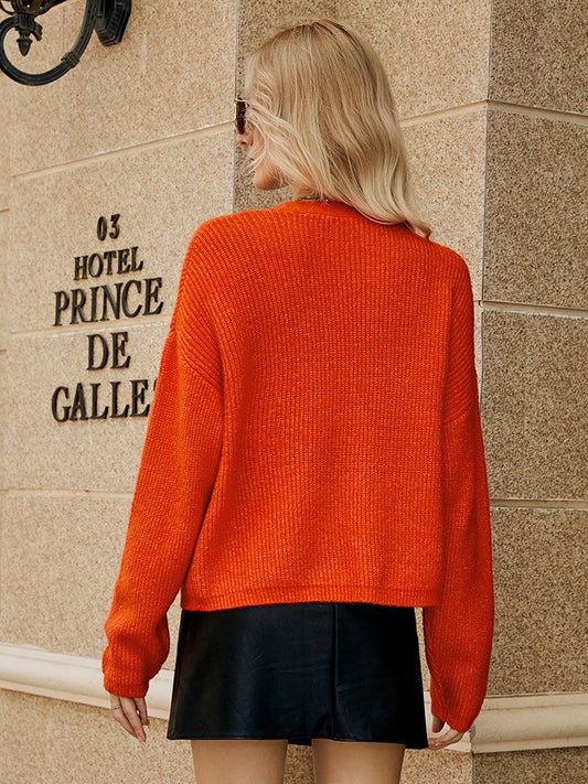 Dropped Shoulder Button Up Cardigan Carauana Store