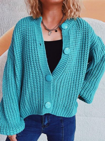 Button Up Long Sleeve Cardigan Carauana Store