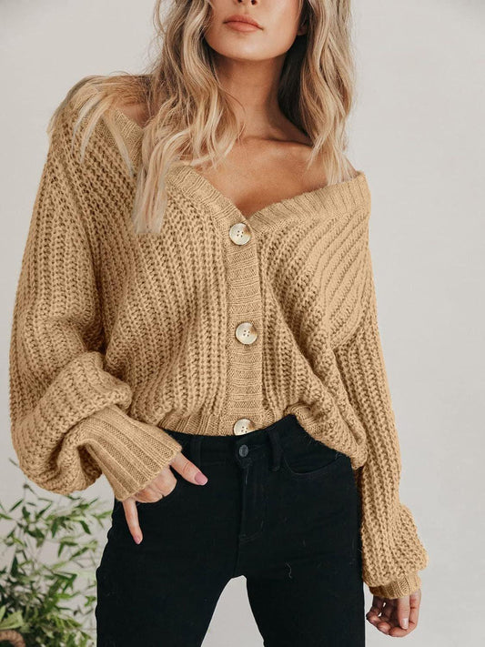 Button Up Long Sleeve Cardigan Carauana Store
