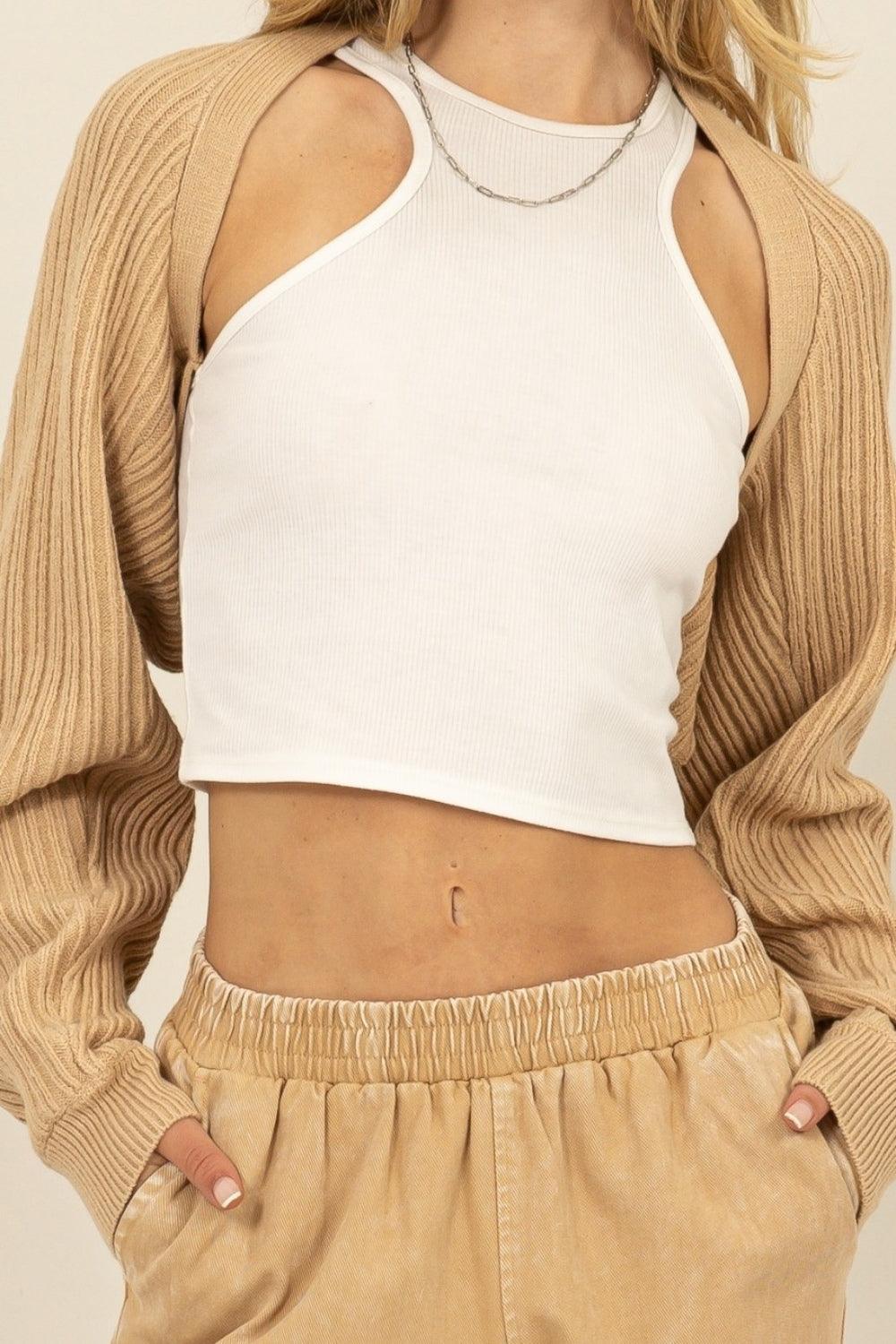 HYFVE Ribbed Knit Bolero Cardigan Carauana Store