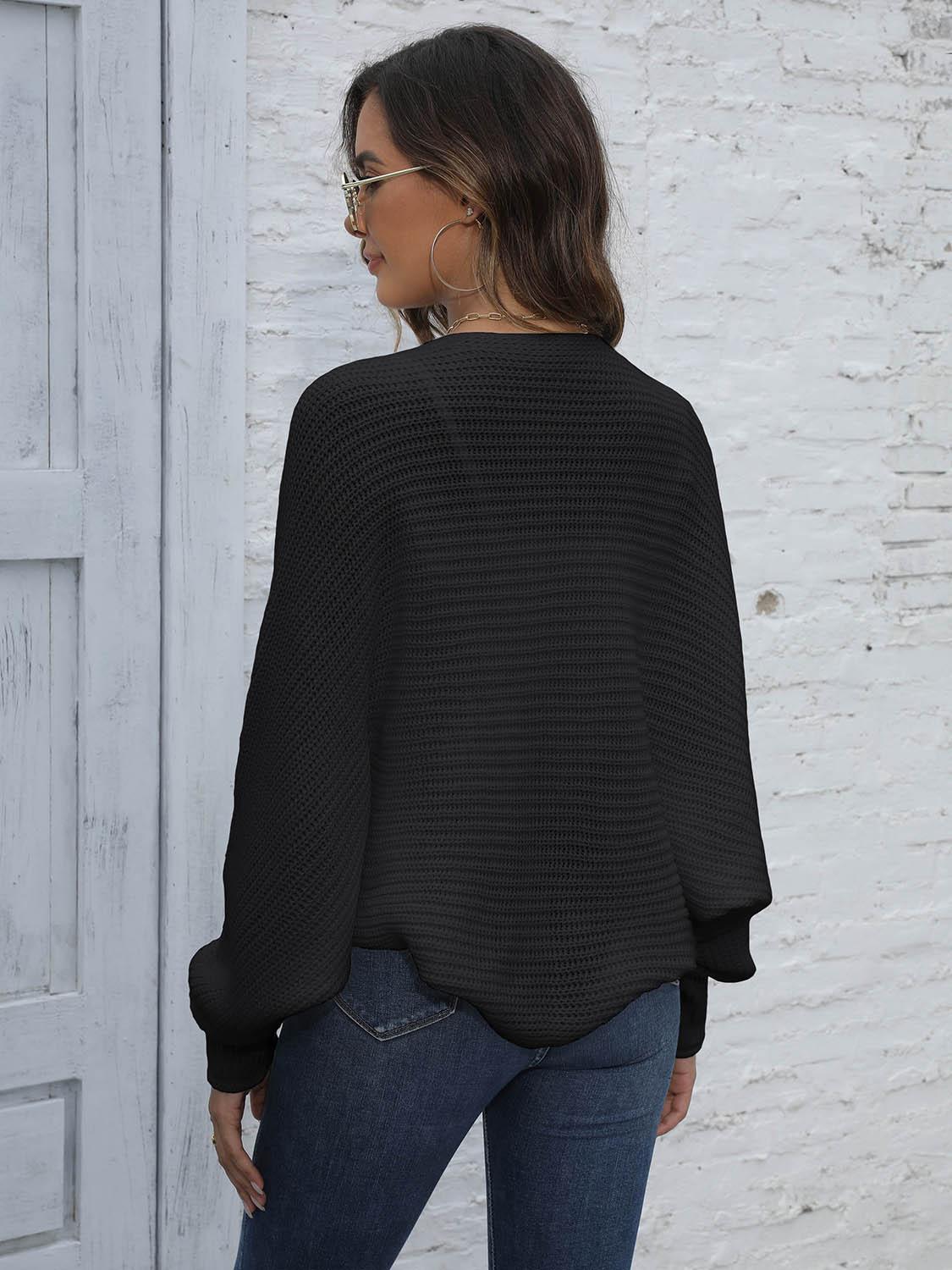 Bat Sleeve Open Front Short Cardigan Carauana Store