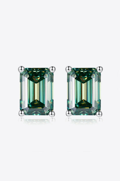 2 Carat Moissanite Stud Earrings in Green Carauana Store