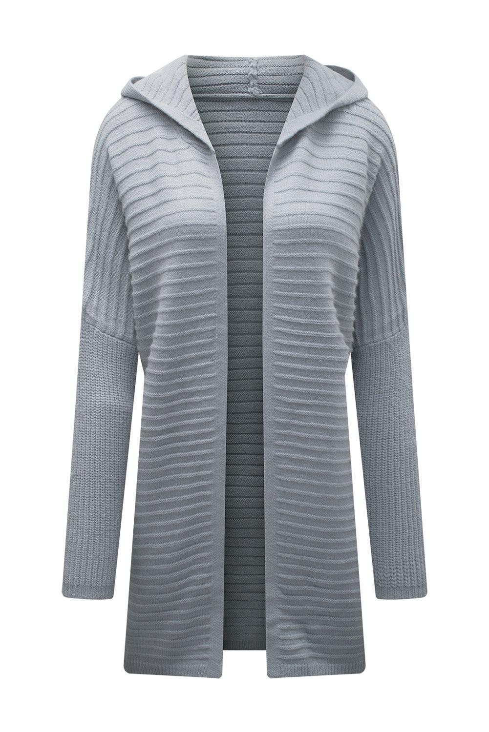 Open Front Longline Hooded Cardigan Carauana Store
