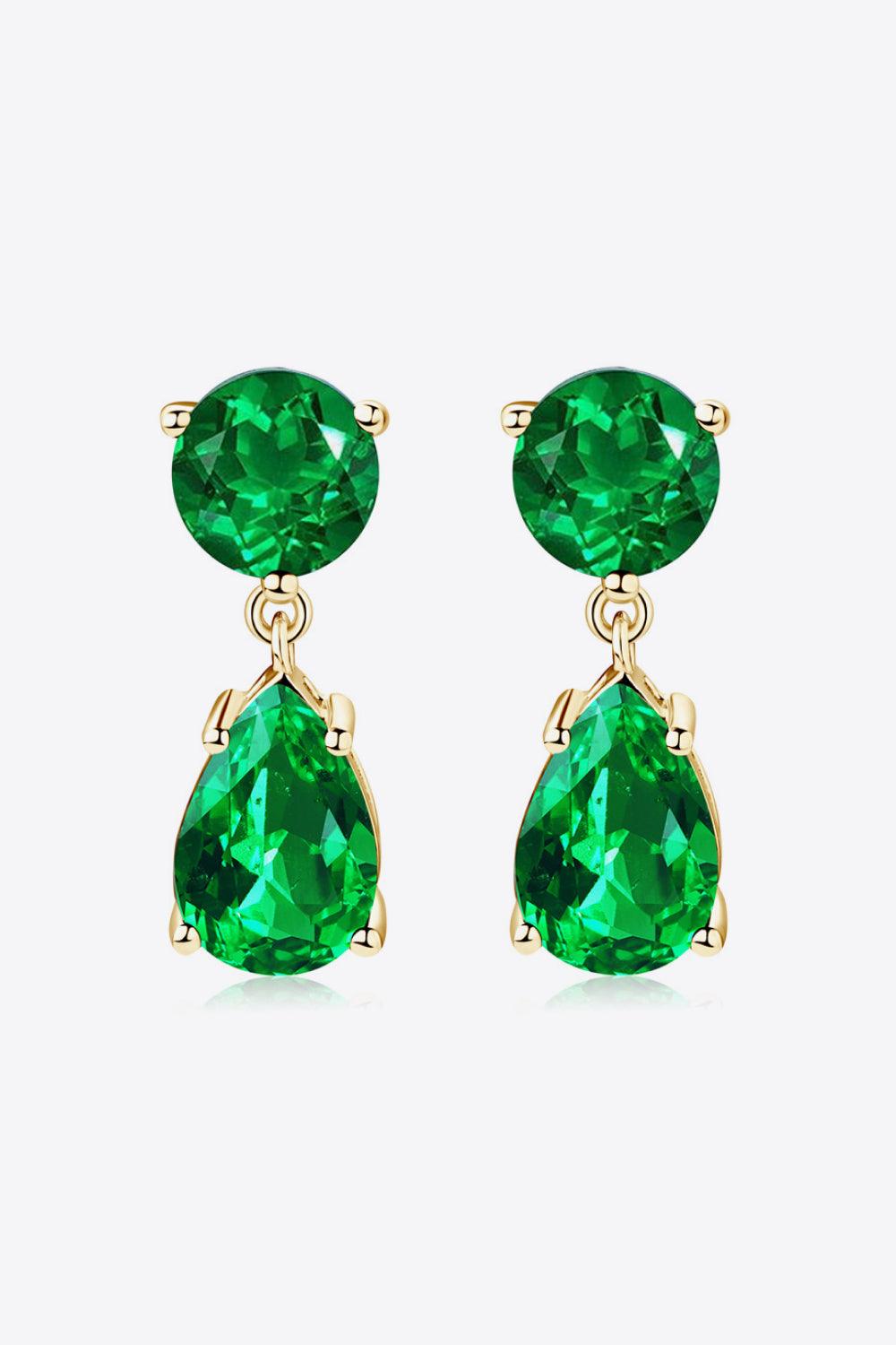 Lab-Grown Emerald Drop Earrings Carauana Store