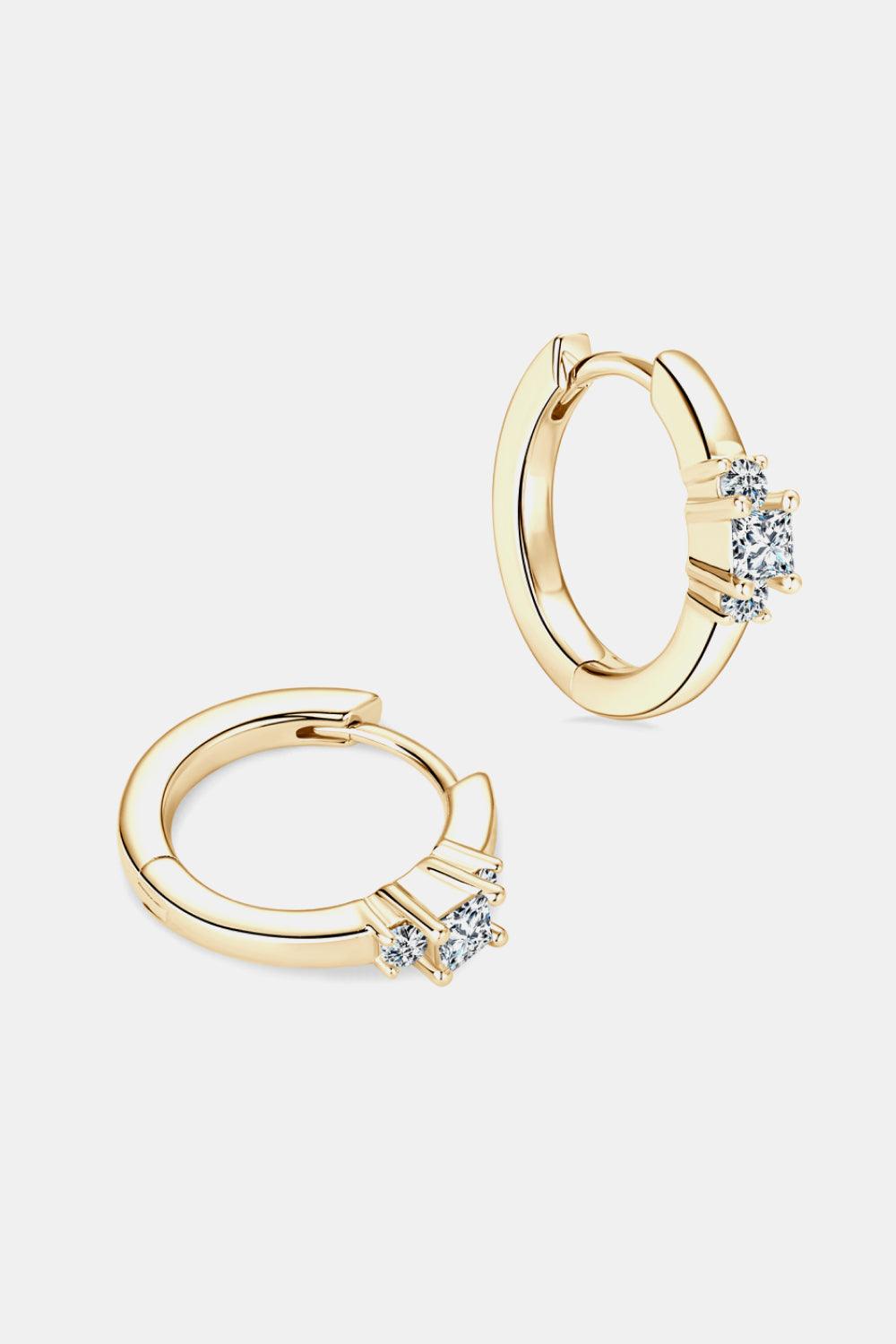 Moissanite 925 Sterling Silver Huggie Earrings Carauana Store