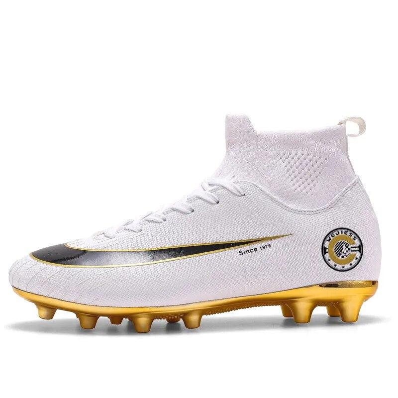 Adult and Teenager Soccer Cleats in White_Gold - Shop Today!