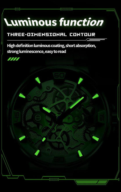 American PlayBoy Fashion Casual Men's Watch - Luxury Waterproof Luminous Quartz Wristwatch High Quality