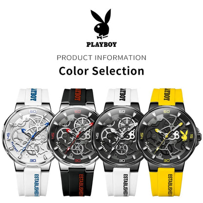 American PlayBoy Fashion Casual Men's Watch - Luxury Waterproof Luminous Quartz Wristwatch High Quality