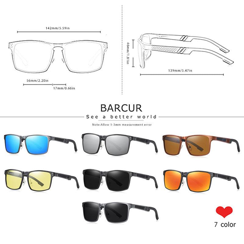 BARCUR Hot Black Goggle Male Sunglasses UV400