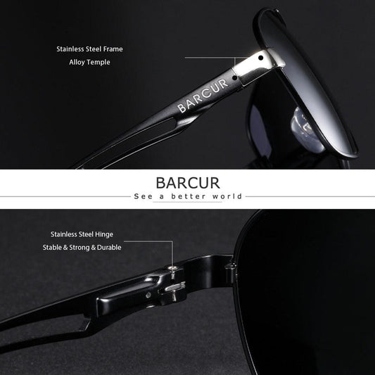 BARCUR Pilot Night View Sunglasses Polarized Carauana Store