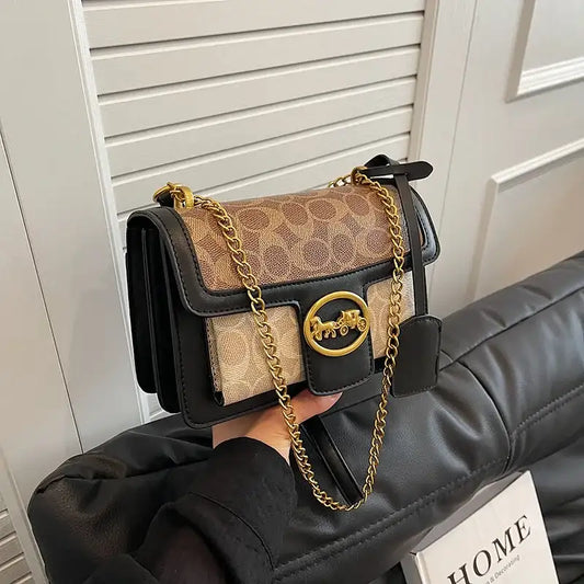 CaRaUaNa iconic Retro Shoulder Bag black and beige