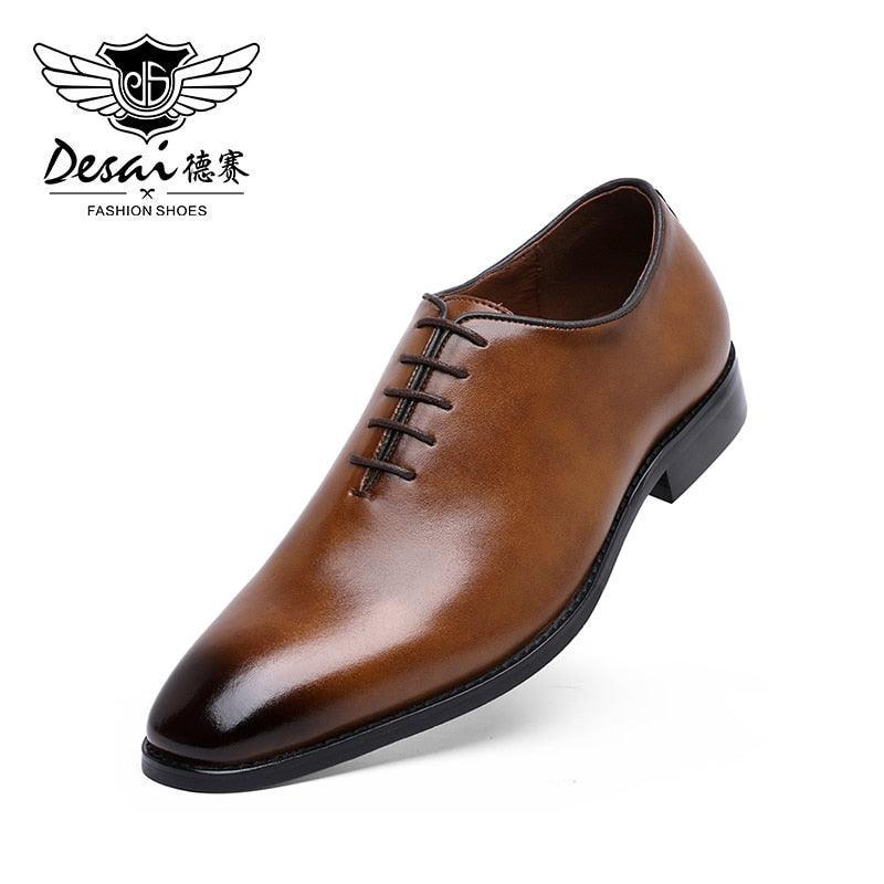 DESAI Men Business Dress Soft Genuine Leather Fashion Mens Comfortable Oxford Shoes