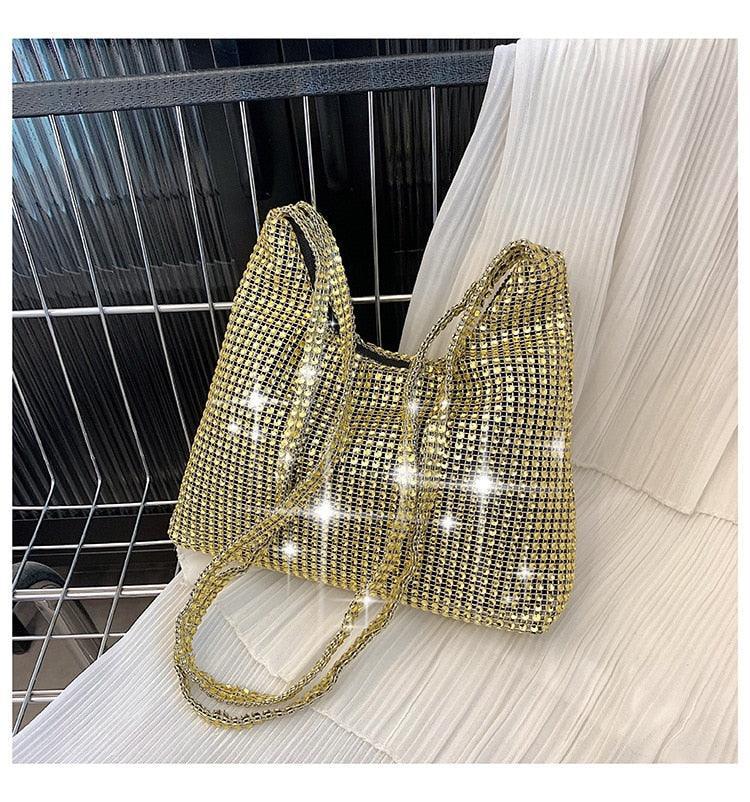 Fashion Rhinestone Shiny Handbag Evening Clutch Tote Bags