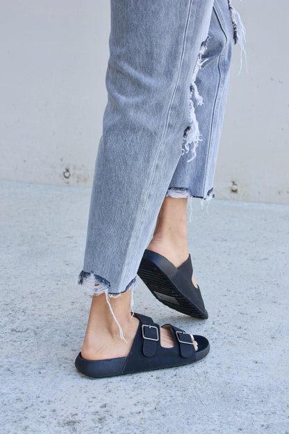 Forever Link Double Buckle Open Toe Sandals Carauana Store