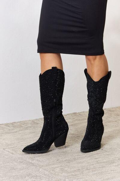 Forever Link Rhinestone Knee High Cowboy Boots Carauana Store
