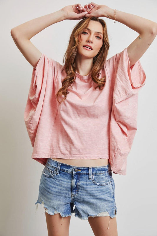 HEYSON Full Size Garment-Dyed Boat Neck Oversized Top Carauana Store