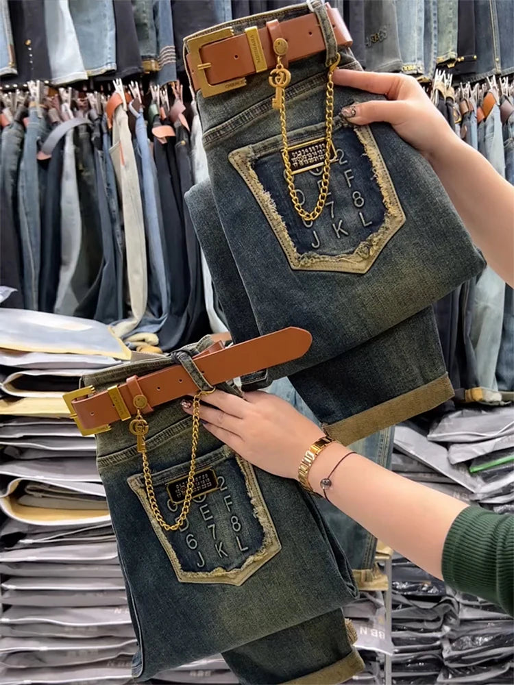 High-Waist Radish Harem Jeans Women 4XL
