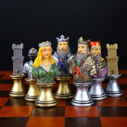 Historical Theme Resin Chess Figures 32 Painted Chess Game Gift Collection