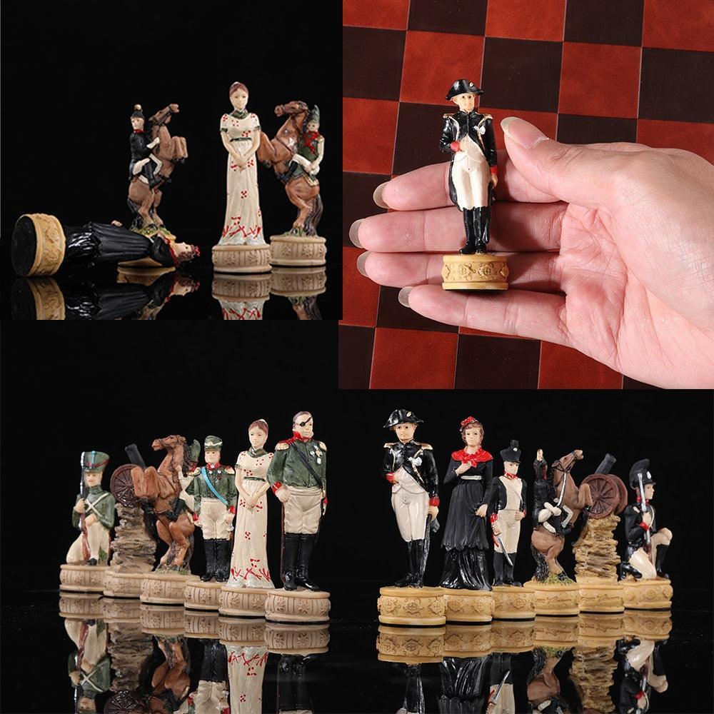 Historical Theme Resin Chess Figures 32 Painted Chess Game Gift Collection