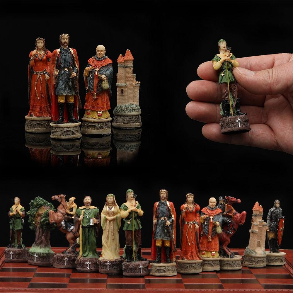 Historical Theme Resin Chess Figures 32 Painted Chess Game Gift Collection