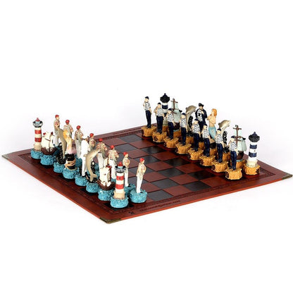 Historical Theme Resin Chess Figures 32 Painted Chess Game Gift Collection