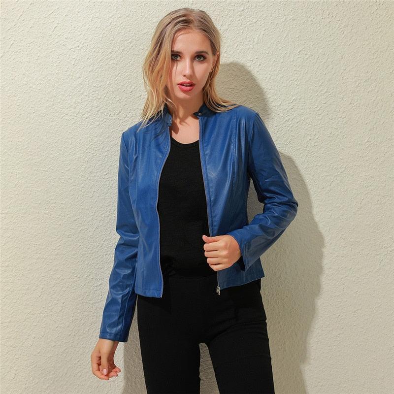 Jacket Women Coat Faux Leather