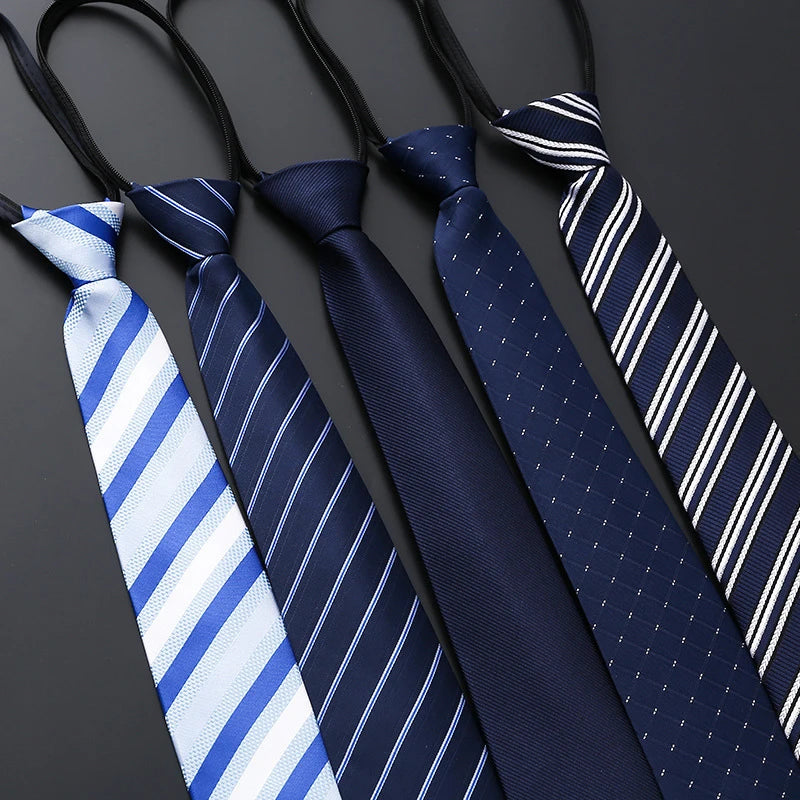 Set of blue and white striped ties 