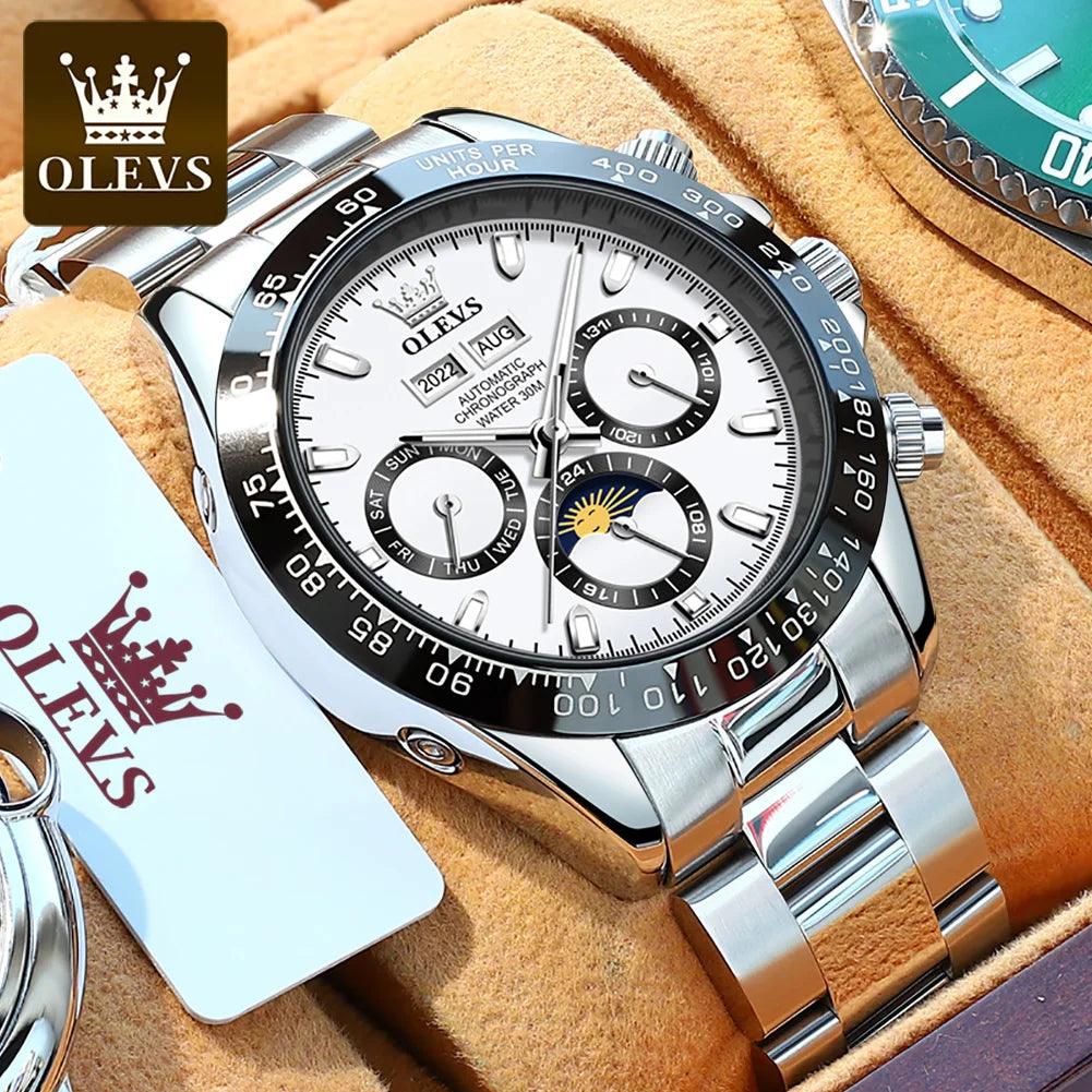 OLEVS Luxury Men's Chronograph Automatic Mechanical Wristwatch-Top Brand Watch